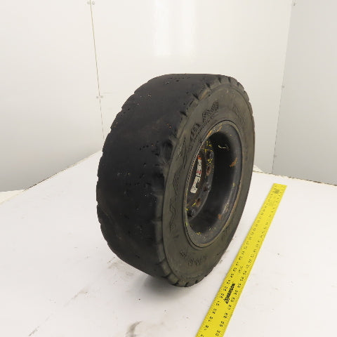 Maxam MS701 6.50-10/ 5.00F Solid Cushion Forklift Tire W/ 6-Lug Rim