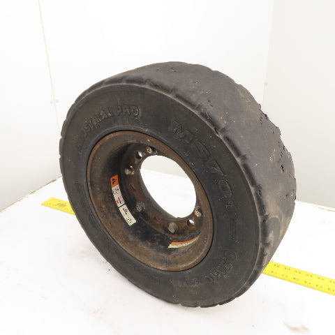 Maxam MS701 6.50-10/ 5.00F Solid Cushion Forklift Tire W/ 6-Lug Rim