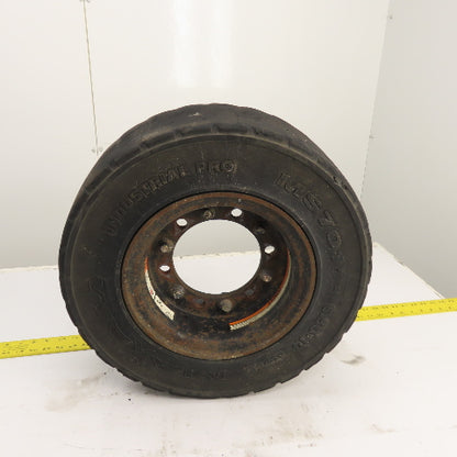 Maxam MS701 6.50-10/ 5.00F Solid Cushion Forklift Tire W/ 6-Lug Rim