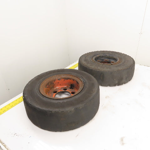 Nexen SolidPro 6.00-9 /4.00E Solid Cushion Forklift Tire W/ 6-Lug Rim Set/2