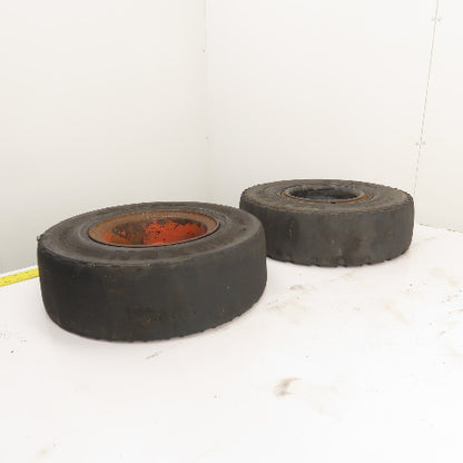 Nexen SolidPro 6.00-9 /4.00E Solid Cushion Forklift Tire W/ 6-Lug Rim Set/2
