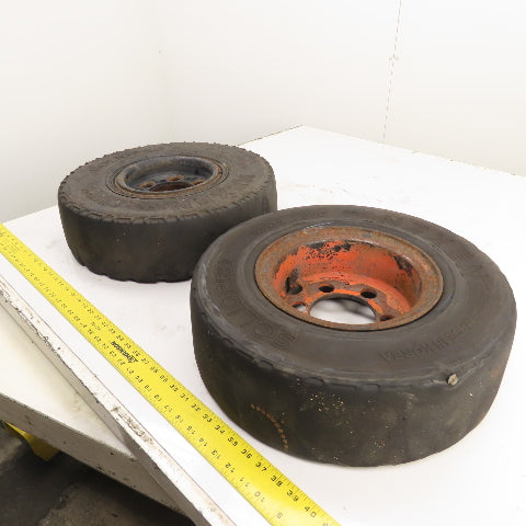 Nexen SolidPro 6.00-9 /4.00E Solid Cushion Forklift Tire W/ 6-Lug Rim Set/2