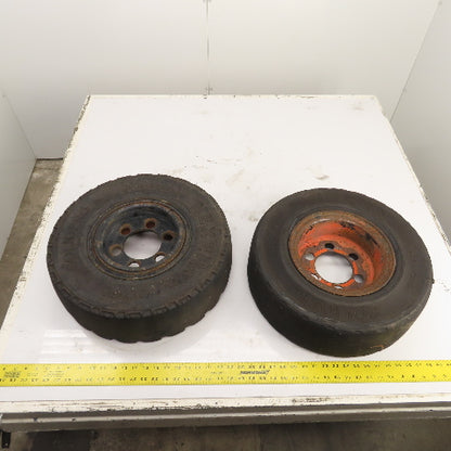 Nexen SolidPro 6.00-9 /4.00E Solid Cushion Forklift Tire W/ 6-Lug Rim Set/2