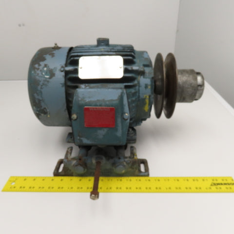 Reliance Electric 1Hp 1760RPM 460V 3Ph AC Motor W/ Gerbing Roto-Cone Pulley