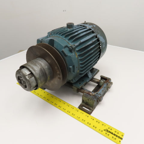 Reliance Electric 1Hp 1760RPM 460V 3Ph AC Motor W/ Gerbing Roto-Cone Pulley