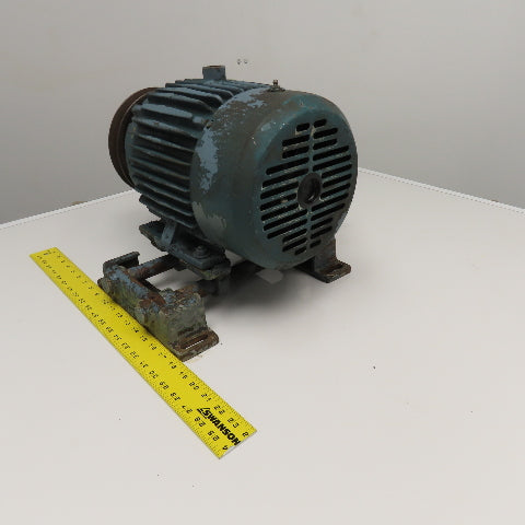 Reliance Electric 1Hp 1760RPM 460V 3Ph AC Motor W/ Gerbing Roto-Cone Pulley