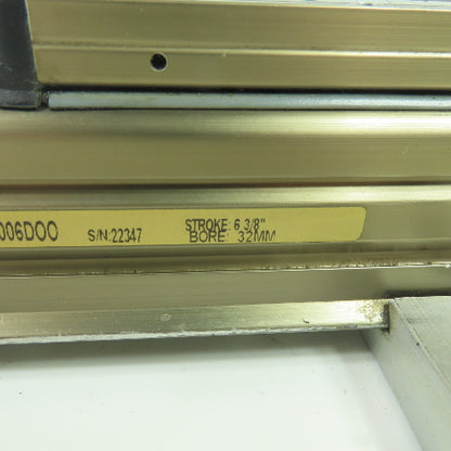 Numatics S1011320006DOO Pneumatic Rodless Cylinder 6-3/8"Stroke 32mm Bore 145PSI