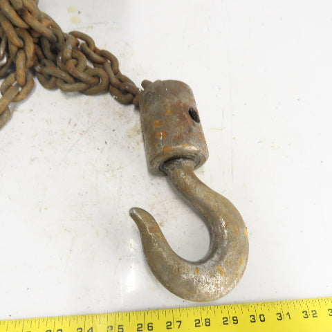 Yale Model SS 1 Ton 2000LBS Manual Chain Fall Hoist 10' Lift
