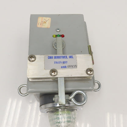 CMH Ind. Andon Pull Switch Spring Return 24V GREEN LED Indicator Right Hand Pull