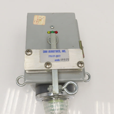 CMH Ind. Andon Pull Switch Spring Return 24V GREEN LED Indicator Right Hand Pull