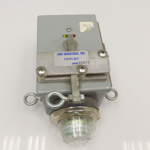 CMH Ind. Andon Pull Switch Spring Return 24V GREEN LED Indicator Left Hand Pull