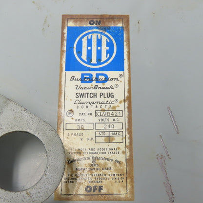 ITE XLVB421 30A Vacu Break Switch Bus Plug 240VAC