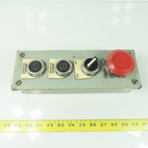 4-Button Push Button Control Station Pendant E-Stop 10-1/2" x 3-1/2" x 3"