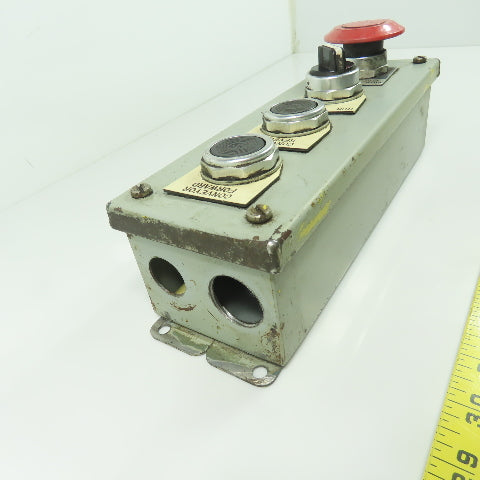 4-Button Push Button Control Station Pendant E-Stop 10-1/2" x 3-1/2" x 3"