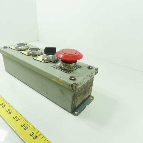 4-Button Push Button Control Station Pendant E-Stop 10-1/2" x 3-1/2" x 3"