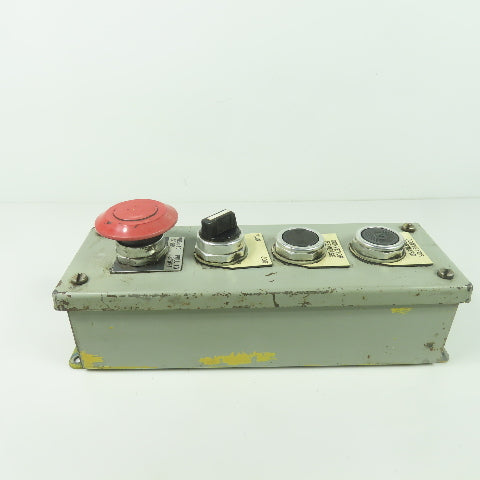 4-Button Push Button Control Station Pendant E-Stop 10-1/2" x 3-1/2" x 3"