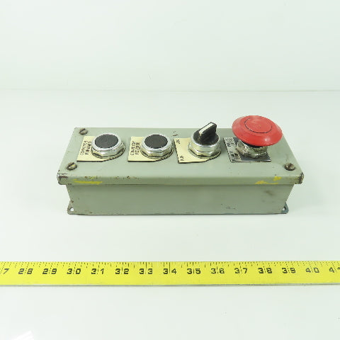 4-Button Push Button Control Station Pendant E-Stop 10-1/2" x 3-1/2" x 3"