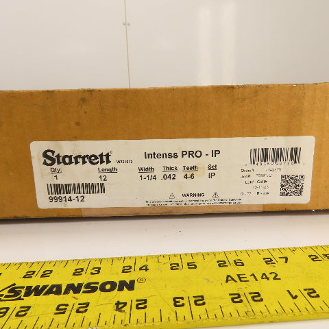 Starrett 99914-12 Intenss PRO-IP Metal Bandsaw Blade 12' L x 1-1/4" x .042"