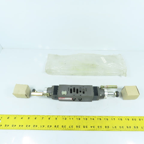 Numatics I23RQ100JP00000 Sandwich Pressure Dual Regulator W/ Gauges NEW
