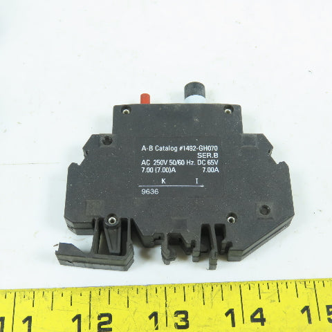 Allen Bradley 1492-GH070 Ser B Rail Mount 7A Single Pole Circuit Breaker Lot/11