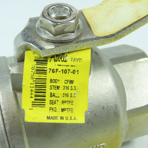 Apollo 76F-107-01 1-1/2" NPT CF8M Stainless Steel Ball Valve 1000CWP
