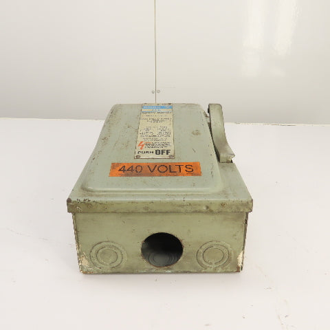 Gould F352 60A Heavy Duty 3-Pole Fusible Safety Disconnect Switch 600VAC 30HP