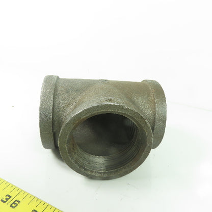 2" NPT Black Malleable Iron Pipe Fitting Tee