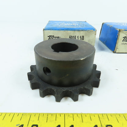 Martin 5016 Single Row Chain Coupling Sprocket 1-1/8" Bore Lot Of 2 New