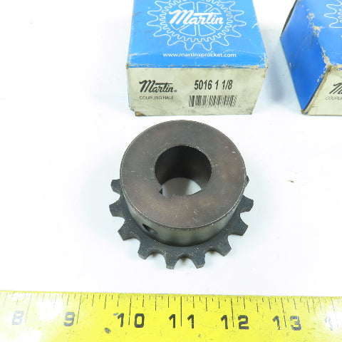 Martin 5016 Single Row Chain Coupling Sprocket 1-1/8" Bore Lot Of 2 New