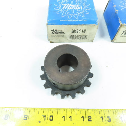 Martin 5016 Single Row Chain Coupling Sprocket 1-1/8" Bore Lot Of 2 New