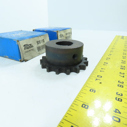 Martin 5016 Single Row Chain Coupling Sprocket 1-1/8" Bore Lot Of 2 New