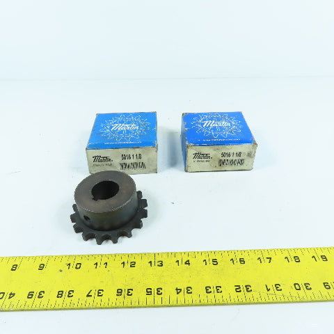 Martin 5016 Single Row Chain Coupling Sprocket 1-1/8" Bore Lot Of 2 New