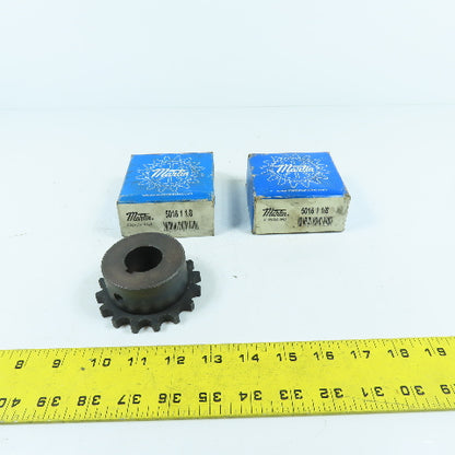 Martin 5016 Single Row Chain Coupling Sprocket 1-1/8" Bore Lot Of 2 New