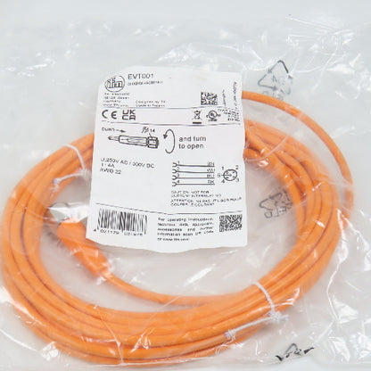 IFM EVT001 Female Connection Cable Assembly 5m 22AWG 250V M12 Lot Of 2