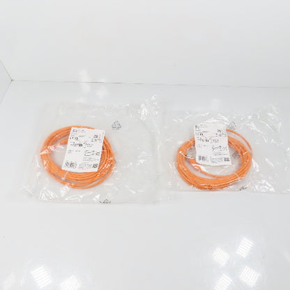 IFM EVT001 Female Connection Cable Assembly 5m 22AWG 250V M12 Lot Of 2
