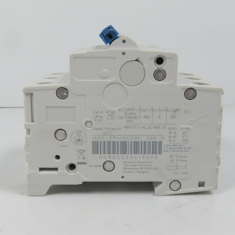 Allen Bradley 1492-SPM3C030 Ser D 3A Three 3-Pole Circuit Breaker (Clean)