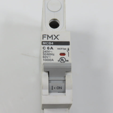 FMX L2D-1P-C6 MCB4 C 6A Single 1-Pole Circuit Breaker 240VAC (Clean)