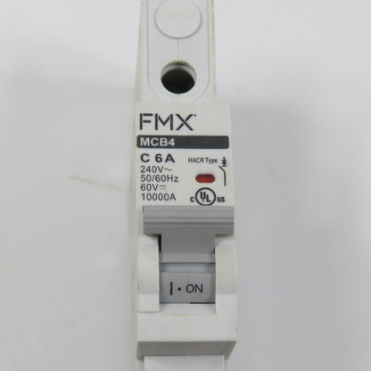 FMX L2D-1P-C6 MCB4 C 6A Single 1-Pole Circuit Breaker 240VAC (Clean)