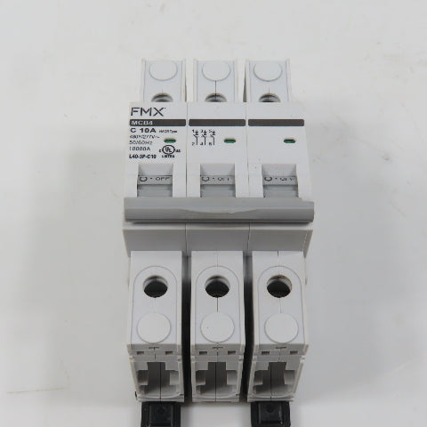 FMX L40-3P-C10 MCB4 C 10A Three 3-Pole Circuit Breaker 480/277VAC (Clean)