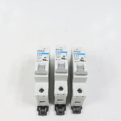 FMX 4D-1P-C6 MCB1 C 6A Single 1-Pole Circuit Breaker 277VAC Lot Of 3 (Clean)