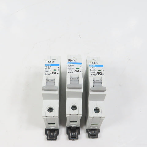 FMX 4D-1P-C6 MCB1 C 6A Single 1-Pole Circuit Breaker 277VAC Lot Of 3 (Clean)