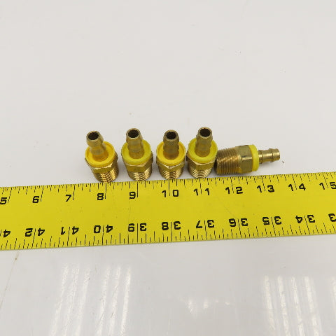 1/2" NPT x 1/2" ID Hose Brass Barb Fitting Lot Of 5