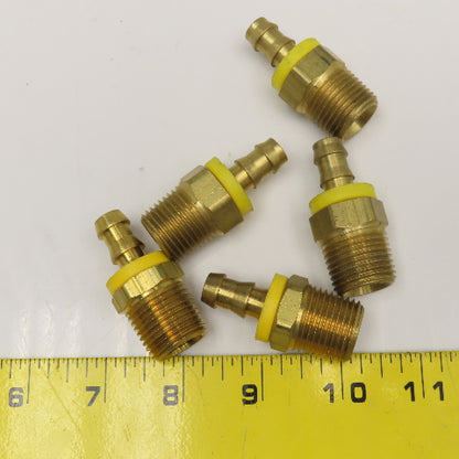 1/2" NPT x 1/2" ID Hose Brass Barb Fitting Lot Of 5