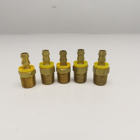 1/2" NPT x 1/2" ID Hose Brass Barb Fitting Lot Of 5