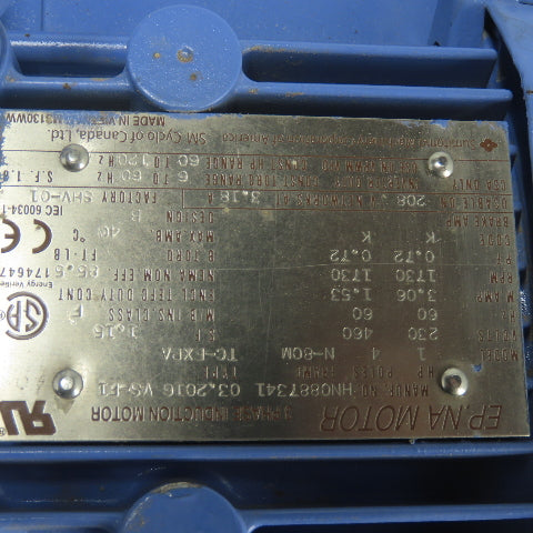 Sumitomo CNHM1-6105Y-EP-59 59:1 Ratio Gear Motor 29.7RPM 1HP 3Ph 230/460V