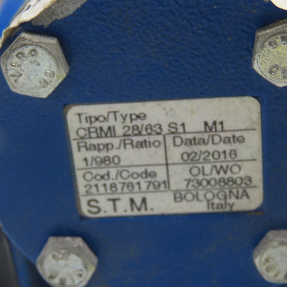 STM CRMI 28/63 S1 M1 980:1 Ratio Gear Reducer 25mm Bore Output