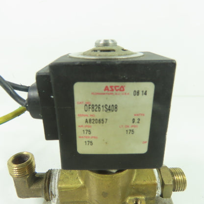 Asco 0F8261S408 Solenoid Valve 120V 175PSI Oil Air Water 9.2W