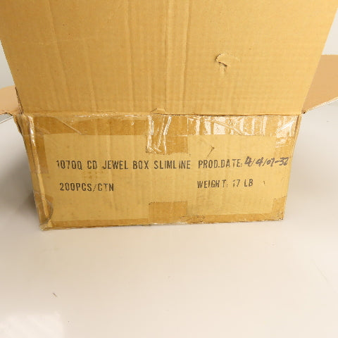 1070Q CD Jewel Boxes Slimline Clear Plastic Box Of 200 New