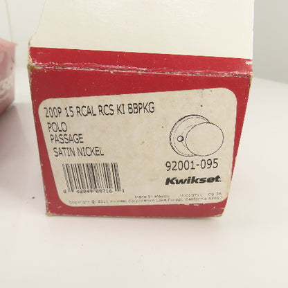 Kwikset 92001-095 Passage Door Knob Satin Nickel Lot/4 (Missing Parts)