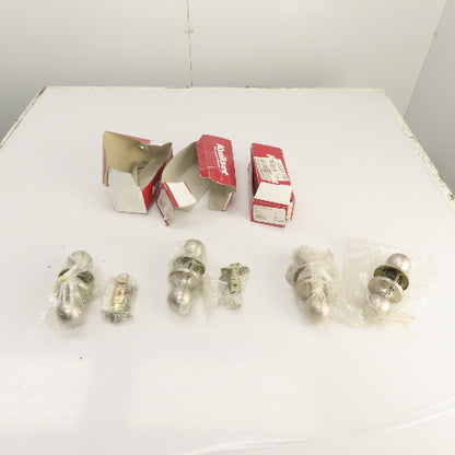 Kwikset 92001-095 Passage Door Knob Satin Nickel Lot/4 (Missing Parts)